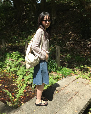 Diamond-punched drawstring summer knit