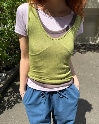 U-neck layered camisole