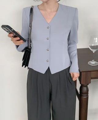 Tie jacket & blouse set