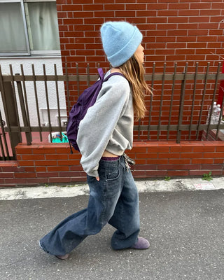 Natural Wash Rib Wide Denim Pants