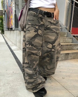 Camouflage Super Wide Cotton Pants