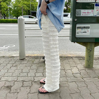 Lace waistband pants