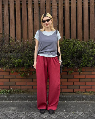 Tank Layered Semi-Cropped Short T-Shirt