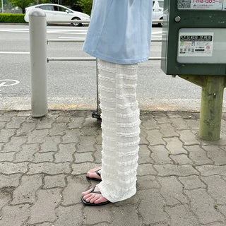 Lace waistband pants