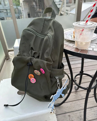 Drawstring Point Multi-Pocket Backpack