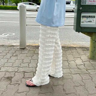 Lace waistband pants