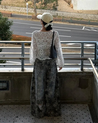 Lace sheer cardigan
