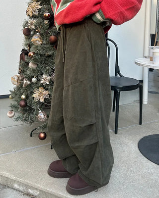 Slash Yoke Corduroy Fleece Easy Pants