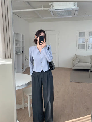 Tie jacket & blouse set