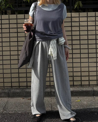 Tank Layered Semi-Cropped Short T-Shirt