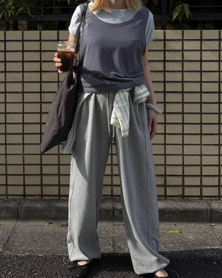 2-way hem wide outseam sweatpants