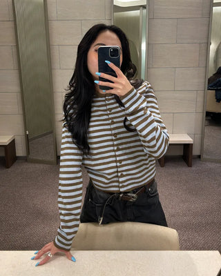 Two-tone striped cardigan