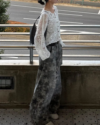 Lace sheer cardigan