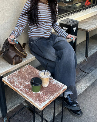 Two-tone striped cardigan