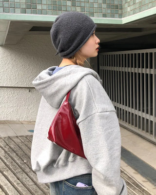 Cropped double-zip hoodie