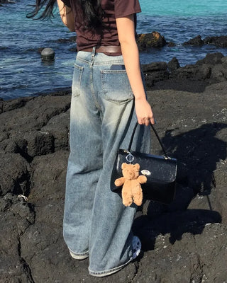Flap Lock Square Tote Bag