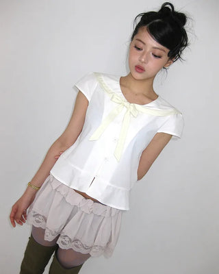 (ORIGINAL) Sailor Collar Ribbon Blouse