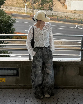 Lace sheer cardigan