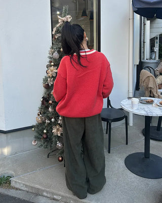 Slash Yoke Corduroy Fleece Easy Pants
