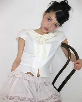 (ORIGINAL) Sailor Collar Ribbon Blouse