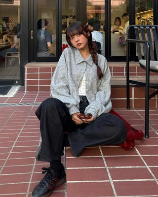 Balloon sleeve cardigan