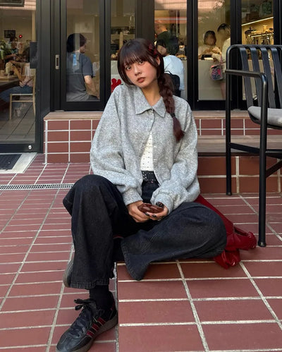 Balloon sleeve cardigan