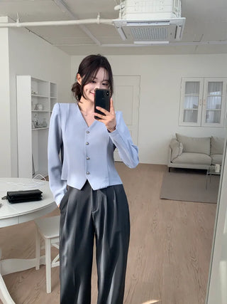 Tie jacket & blouse set