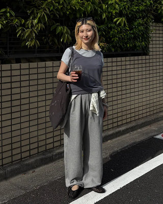 2-way hem wide outseam sweatpants