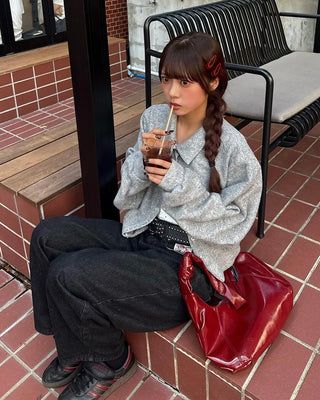 Balloon sleeve cardigan
