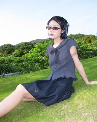 (ORIGINAL) Sailor Collar Ribbon Blouse