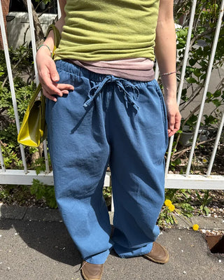 Cotton pants with elastic waistband