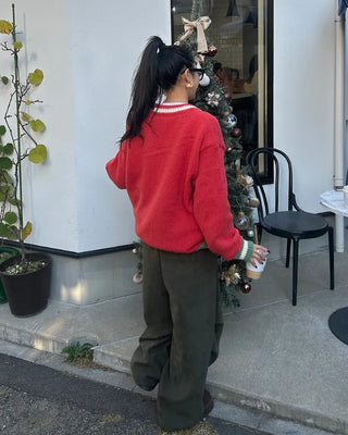 Slash Yoke Corduroy Fleece Easy Pants