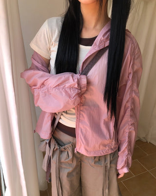 See-through zip-up mountain parka