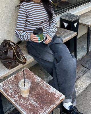 Two-tone striped cardigan