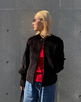 Scooped Neck Fleece Long T-Shirt