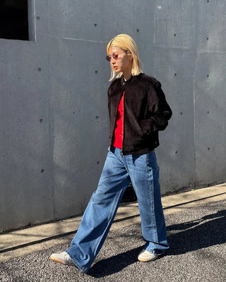 Scooped Neck Fleece Long T-Shirt
