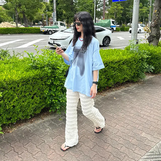 Lace waistband pants