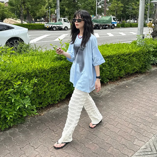 Lace waistband pants
