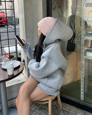 Oversized double-zip hoodie
