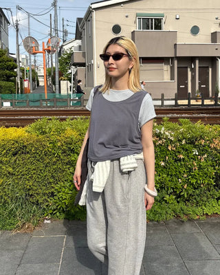 Tank Layered Semi-Cropped Short T-Shirt