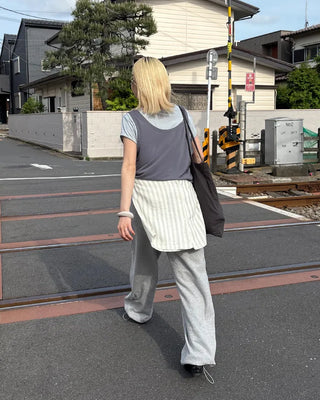 Tank Layered Semi-Cropped Short T-Shirt