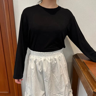 Pastel crop long-sleeved T-shirt
