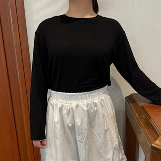 Pastel crop long-sleeved T-shirt