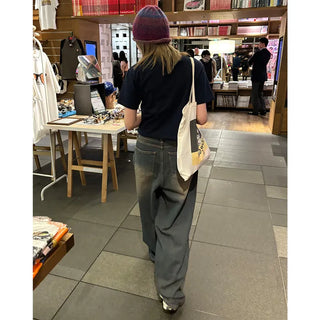Vintage wide-leg denim pants