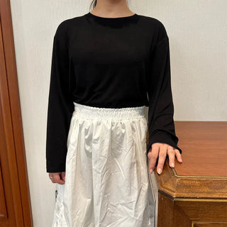 Pastel crop long-sleeved T-shirt