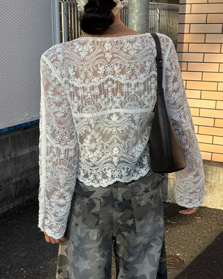 Lace sheer cardigan