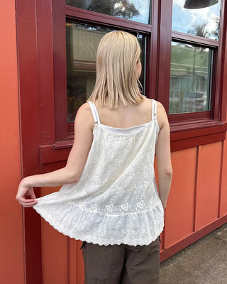 Flower Point Cotton Camisole Top