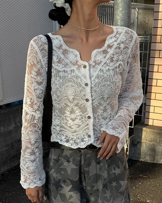 Lace sheer cardigan