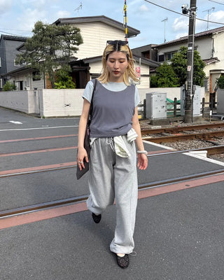 2-way hem wide outseam sweatpants