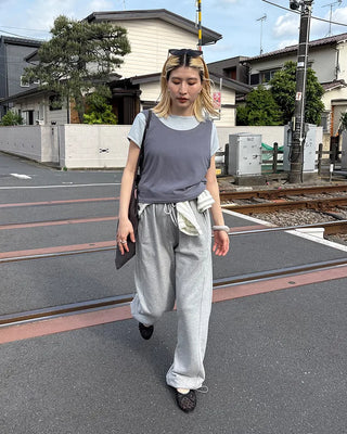 Tank Layered Semi-Cropped Short T-Shirt